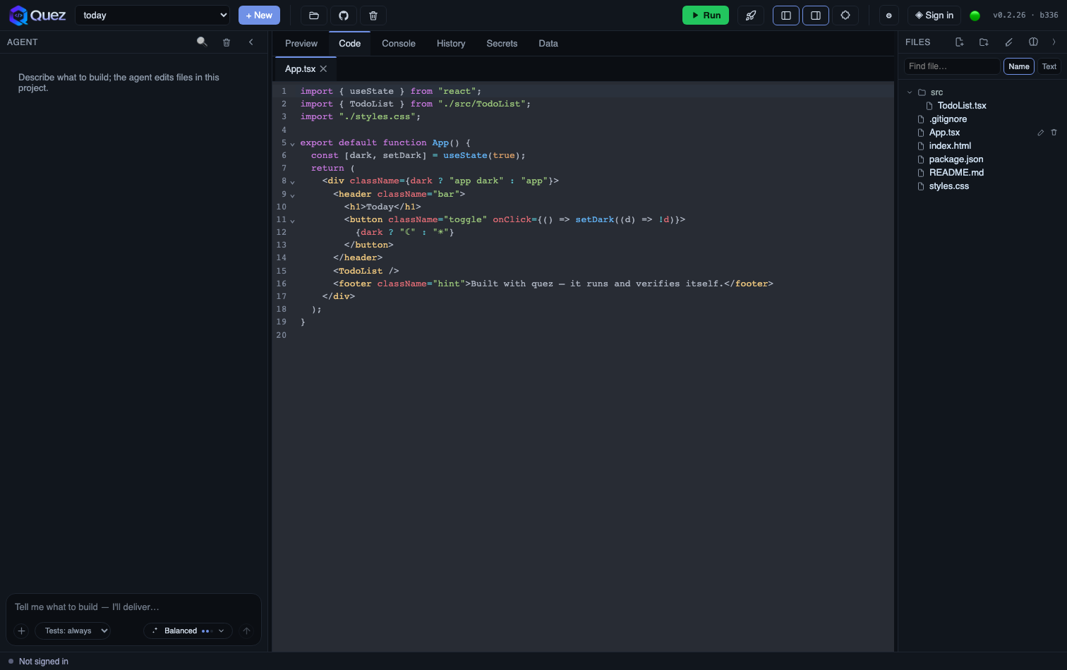 quez writing real code